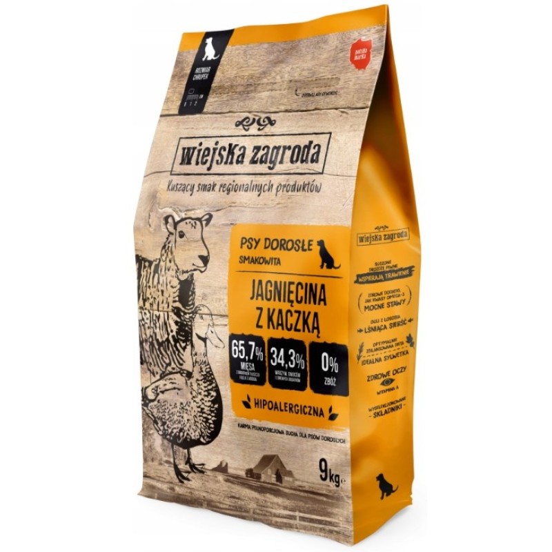 WIEJSKA ZAGRODA Adult Small Lamb with Duck - dry dog food - 9kg WIEJSKA ZAGRODA Adult Small Lamb with Duck - dry dog food - 9kg