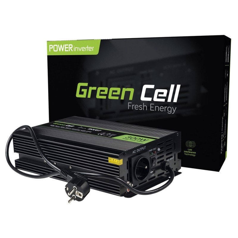 Green Cell INV07 power adapter/inverter Auto 300 W Black