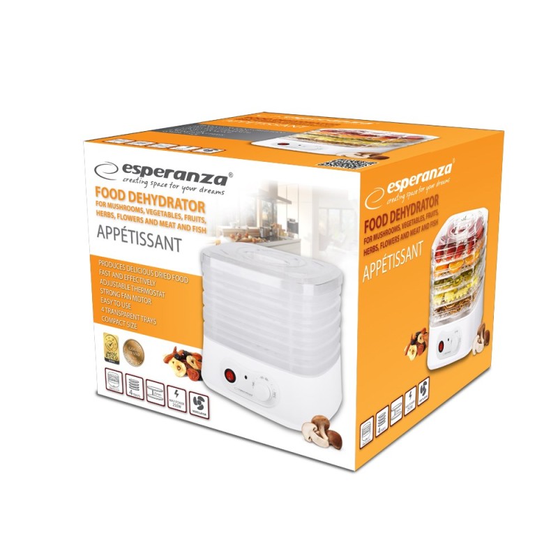Esperanza EKD004 Food dehydrator,Transparent,White 250 W Esperanza EKD004 Food dehydrator,Transparent,White 250 W