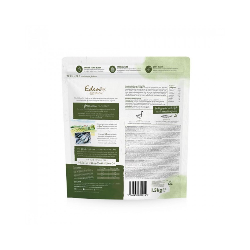 EDEN Duck & Sardine - dry cat food - 1.5 kg EDEN Duck & Sardine - dry cat food - 1.5 kg
