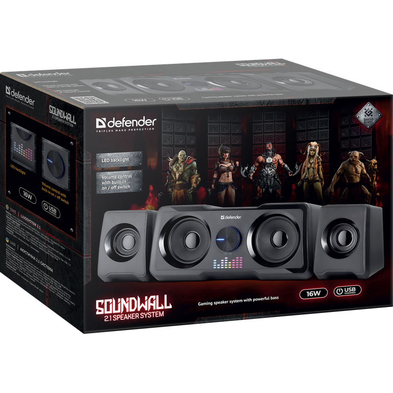 SPEAKERS DEFENDER SOUNDWALL 2.1 16W SPEAKERS DEFENDER SOUNDWALL 2.1 16W