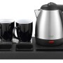 Adler AD 1354 Hotel kettle stainless steel 1.2 L + tray with cups black, steel