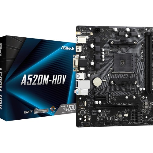 Asrock A520M-HDV Socket AM4 micro ATX Asrock A520M-HDV Socket AM4 micro ATX