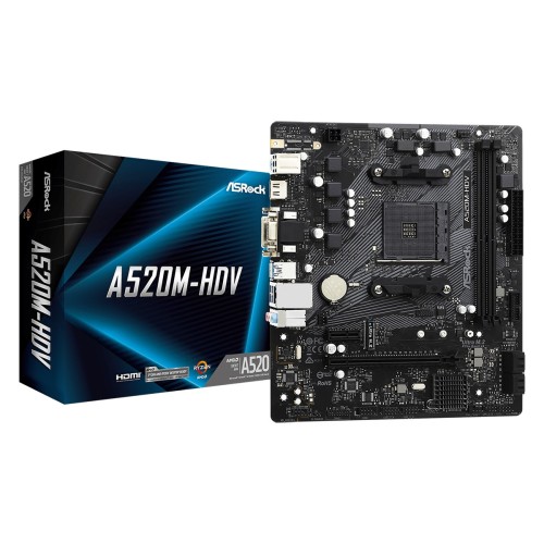Asrock A520M-HDV Socket AM4 micro ATX Asrock A520M-HDV Socket AM4 micro ATX