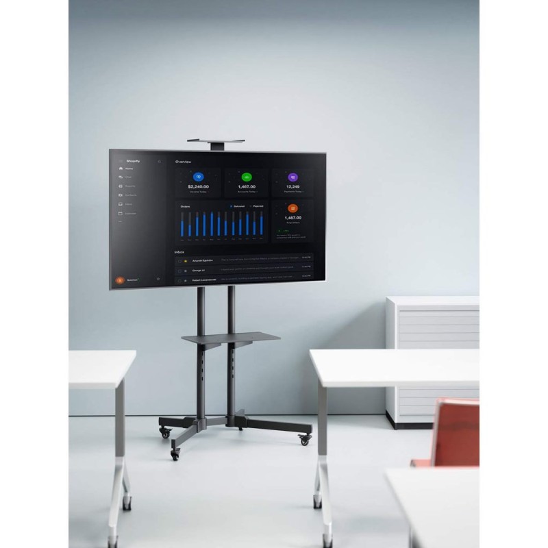 Manhattan TV & Monitor Mount, Trolley Stand, 1 screen, Screen Sizes: 37-65 Manhattan TV & Monitor Mount, Trolley Stand, 1 screen, Screen Sizes: 37-65
