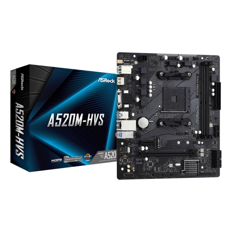 Asrock A520M-HVS AMD A520 Socket AM4 micro ATX Asrock A520M-HVS AMD A520 Socket AM4 micro ATX