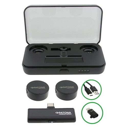 PATONA Premium Professional Lavalier Microphone Set PTS-I91S with charging case