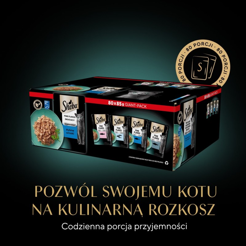 SHEBA Delicacy Fishy Flavours in jelly - wet cat food - 80x 85g SHEBA Delicacy Fishy Flavours in jelly - wet cat food - 80x 85g