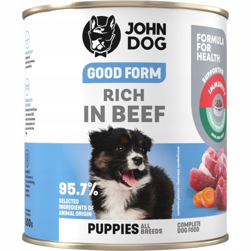 JOHN DOG Good Form Junior Rich in beef - wet dog food - 800g