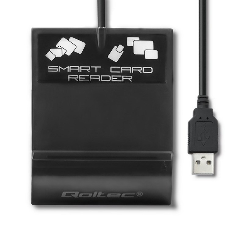 Qoltec 50636 Intelligent Smart ID chip card reader SCR-0636 | USB type C Qoltec 50636 Intelligent Smart ID chip card reader SCR-0636 | USB type C
