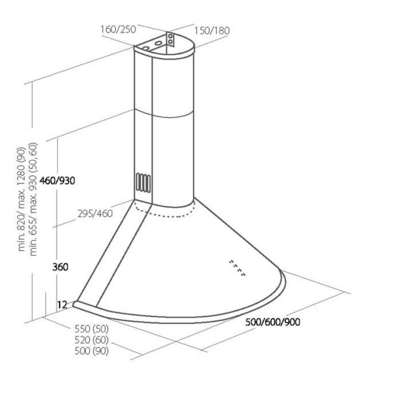 Akpo WK-4 Dandys Eco 50 Chimney Hood Inox Akpo WK-4 Dandys Eco 50 Chimney Hood Inox