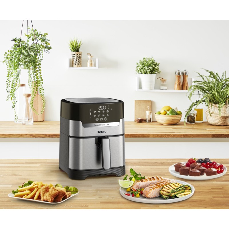 Tefal Easy Fry & Grill EY505D Single 4.2 L Stand-alone 1550 W Hot air fryer Stainless steel Tefal Easy Fry & Grill EY505D Single 4.2 L Stand-alone 1550 W Hot air fryer Stainless steel