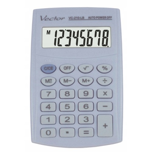 Vector KAV VC-210 LB pocket calculator, 8 digits, 64x98.5 mm, light blue