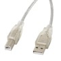 Lanberg CA-USBA-12CC-0018-TR USB cable 1.8 m USB 2.0 USB B Transparent