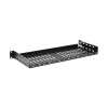 LANBERG SHELF FOR 19'' CABINETS 1000MM (1U, 483 X 750MM LOAD CAPACITY UP TO 15KG, 4 POINT MOUNTING) BLACK RAL9004