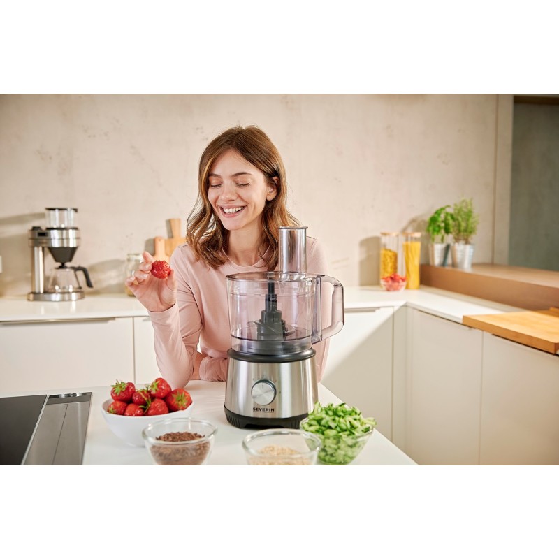 Severin KM 3892 food processor 1200 W 1.5 L Black, Stainless steel, Transparent