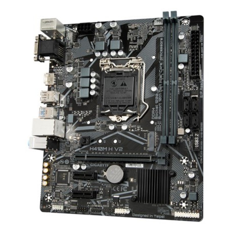 GIGABYTE H410M H V2 Motherboard - Supports Intel Core 10th CPUs, up to 2933MHz DDR4 (OC), 1xPCIe 3.0 M.2, GbE LAN, USB 3.2 Gen 1 GIGABYTE H410M H V2 Motherboard - Supports Intel Core 10th CPUs, up to 2933MHz DDR4 (OC), 1xPCIe 3.0 M.2, GbE LAN, USB 3.2 Gen 1
