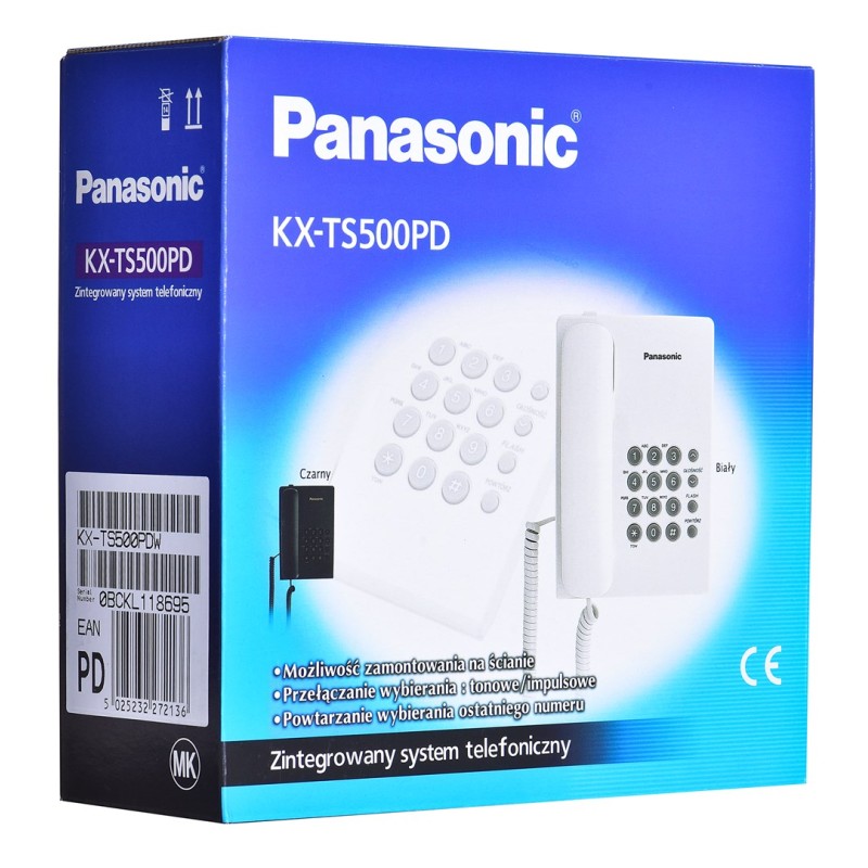 Panasonic KX-TS500PDW telephone Analog telephone White Panasonic KX-TS500PDW telephone Analog telephone White