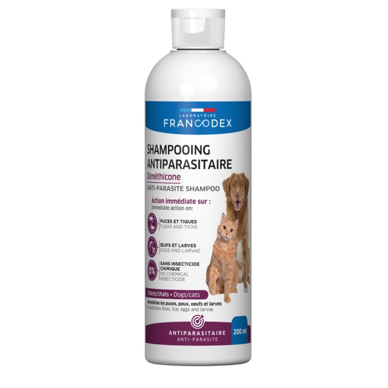 FRANCODEX Antiparasitic shampoo with dimethicone - shampoo for dog and cat – 200ml