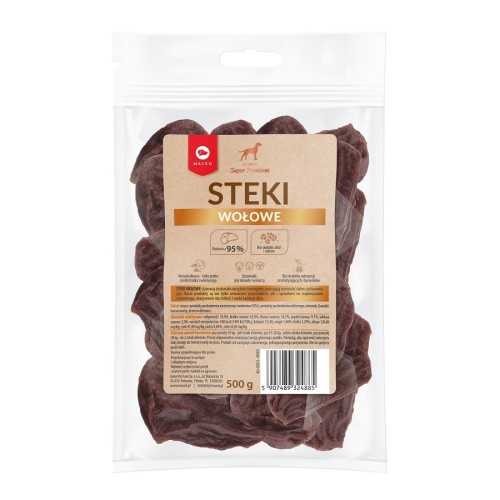 MACED Beef steaks - Dog treat - 500g MACED Beef steaks - Dog treat - 500g