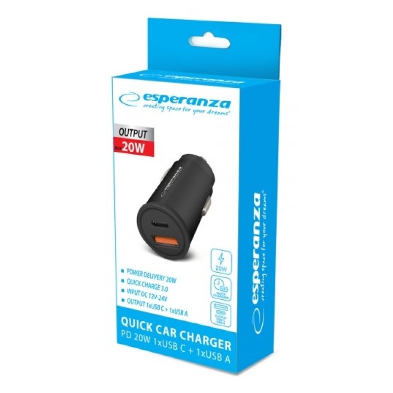 Esperanza EZ111K Car Charger Auto Black Esperanza EZ111K Car Charger Auto Black