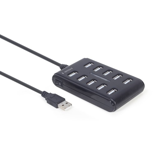 Gembird UHB-U2P10P-01 10-port USB 2.0 hub, black Gembird UHB-U2P10P-01 10-port USB 2.0 hub, black