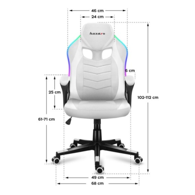 Huzaro Force 2.5 RGB WHITE MESH gaming chair Huzaro Force 2.5 RGB WHITE MESH gaming chair