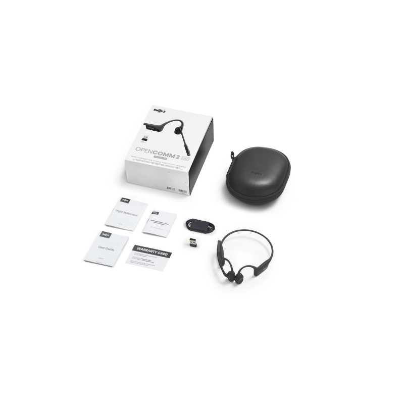SHOKZ OpenComm2 UC 2025 Upgrade Wireless Bluetooth Bone Conduction Videoconferencing Headset with USB-C Charging Port and USB-A adapter | 16 Hr Talk Time, 29m Wireless Range, 1 Hr Charge Time | Includes Noise Cancelling Boom Mic and Dongle, Black SHOKZ OpenComm2 UC 2025 Upgrade Wireless Bluetooth Bone Conduction Videoconferencing Headset with USB-C Charging Port and USB-A adapter | 16 Hr Talk Time, 29m Wireless Range, 1 Hr Charge Time | Includes Noise Cancelling Boom Mic and Dongle, Black