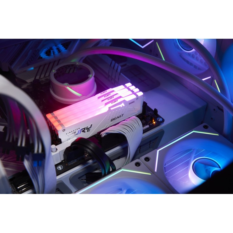 Kingston Technology FURY Beast 32GB 6000MT/s DDR5 CL30 DIMM White RGB XMP Kingston Technology FURY Beast 32GB 6000MT/s DDR5 CL30 DIMM White RGB XMP