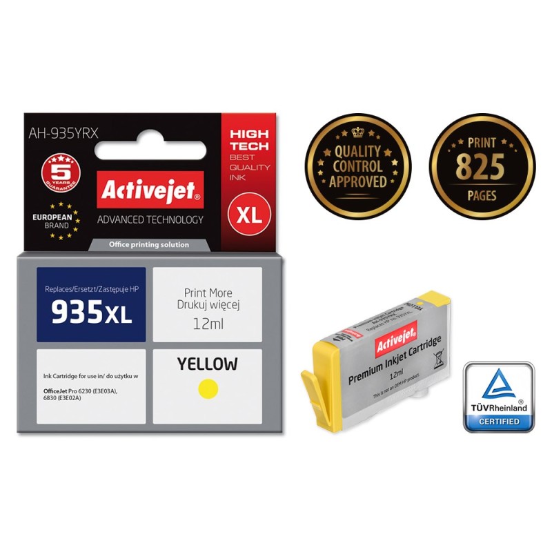Activejet AH-935YRX ink (replacement for HP 935XL C2P26AE; Premium; 12 ml; yellow) Activejet AH-935YRX ink (replacement for HP 935XL C2P26AE; Premium; 12 ml; yellow)