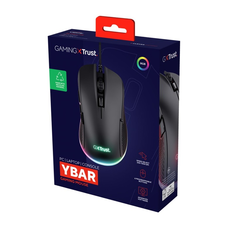Trust GXT 922 YBAR mouse Right-hand USB Type-A Mechanical 7200 DPI Trust GXT 922 YBAR mouse Right-hand USB Type-A Mechanical 7200 DPI