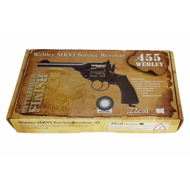 WEBLEY MKVI .455 Police cal.4.5 mm Diabolo cartridge 6-shot barrel 4’ CO2 Black Ekp to17J WEBLEY MKVI .455 Police cal.4.5 mm Diabolo cartridge 6-shot barrel 4’ CO2 Black Ekp to17J