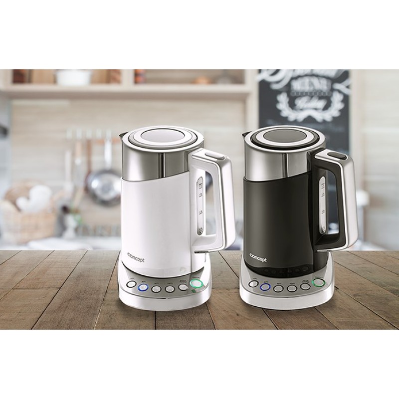 Concept RK3170 electric kettle 1.7 L 2200 W Stainless steel, White Concept RK3170 electric kettle 1.7 L 2200 W Stainless steel, White