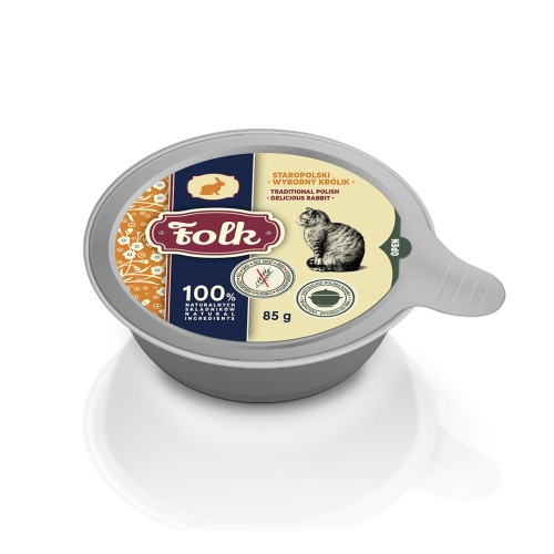 FOLK Traditional Polish delicious rabbit - wet cat food - 85g FOLK Traditional Polish delicious rabbit - wet cat food - 85g