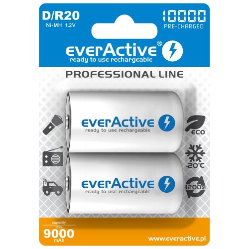 Rechargeable Batteries everActive R20/D Ni-MH 10000 mAh ready to use Rechargeable Batteries everActive R20/D Ni-MH 10000 mAh ready to use