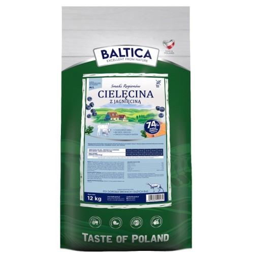 BALTICA Smaki regionów Medium and large breeds Veal with lamb - dry dog food - 12kg BALTICA Smaki regionów Medium and large breeds Veal with lamb - dry dog food - 12kg