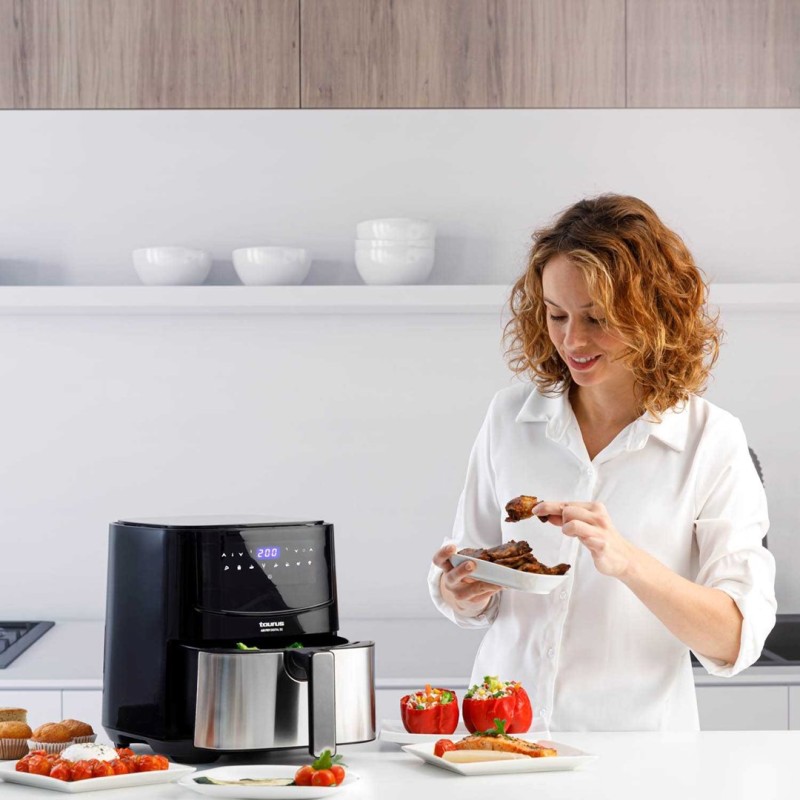 Taurus AF1450XD Single 5 L Stand-alone 1450 W Hot air fryer Black, Stainless steel Taurus AF1450XD Single 5 L Stand-alone 1450 W Hot air fryer Black, Stainless steel