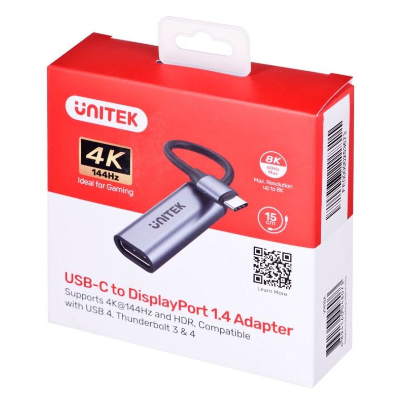 UNITEK ADAPTER USB-C, DISPLAYPORT 1.4, 8K@60HZ, V1415A UNITEK ADAPTER USB-C, DISPLAYPORT 1.4, 8K@60HZ, V1415A