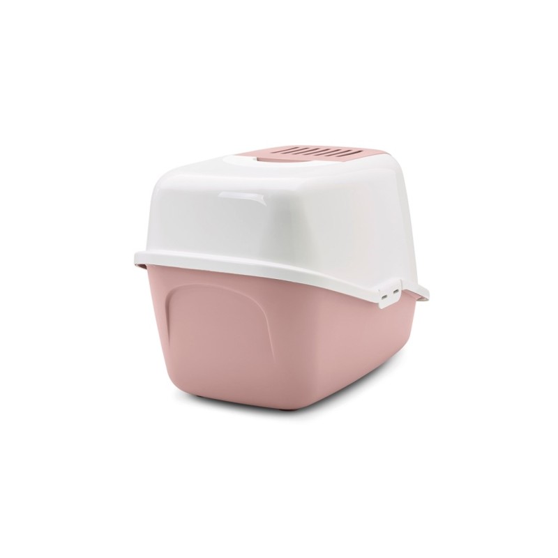 SAVIC Nestor White-Pink - Covered Cat Litter Box - 56x39x38.5 cm - 1 pc SAVIC Nestor White-Pink - Covered Cat Litter Box - 56x39x38.5 cm - 1 pc