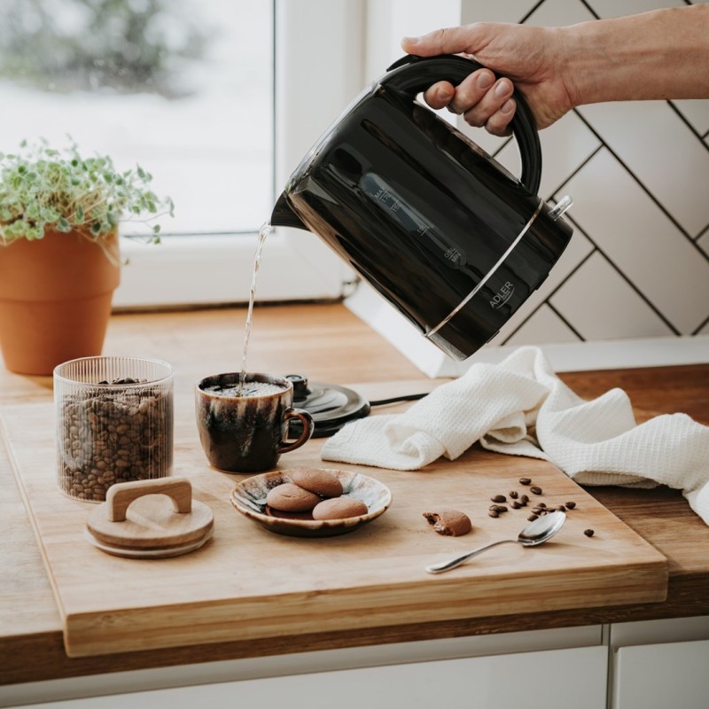 ADLER 1385B BLACK WHITE ELECTRIC KETTLE