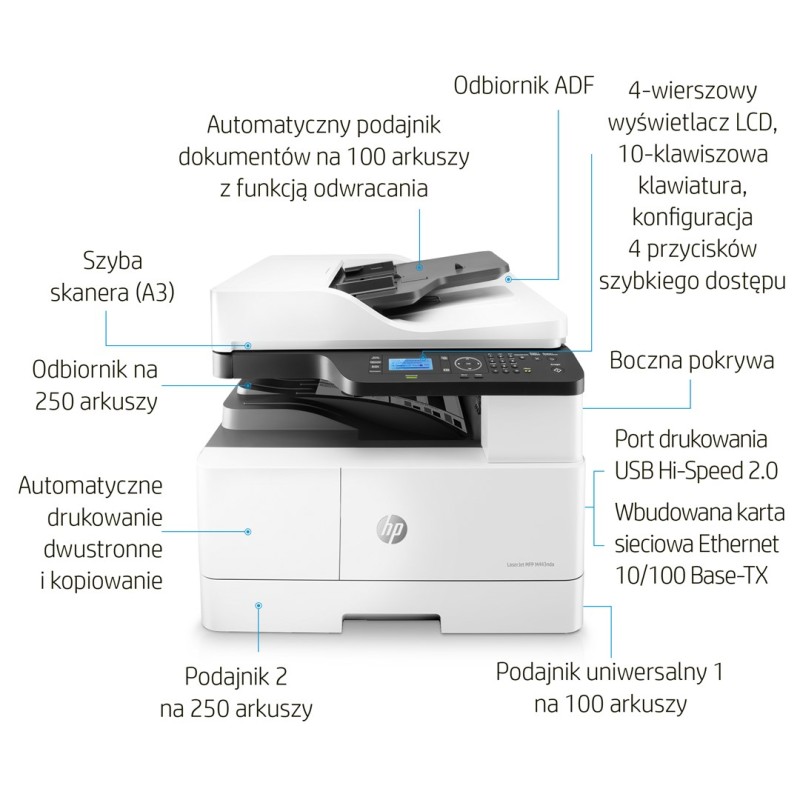 All-in-One Printer HP LaserJet M443nda Laser A3 1200 x 1200 DPI 24 ppm All-in-One Printer HP LaserJet M443nda Laser A3 1200 x 1200 DPI 24 ppm