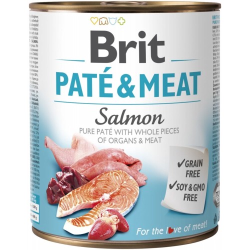 BRIT Paté & Meat with Salmon - wet dog food - 800g BRIT Paté & Meat with Salmon - wet dog food - 800g