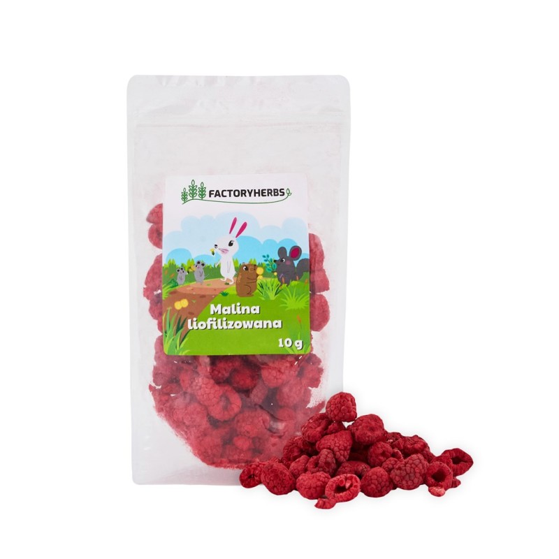 FACTORY HERBS Freeze-dried raspberries - treat for rodents and rabbits - 10g FACTORY HERBS Freeze-dried raspberries - treat for rodents and rabbits - 10g