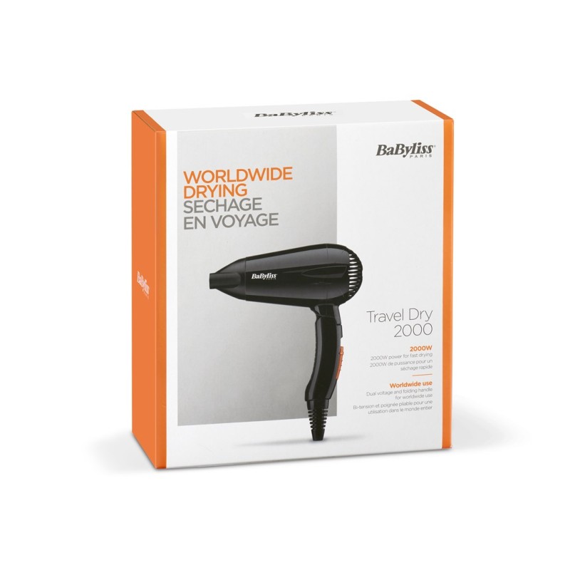 BaByliss 5344E Travel Dry 2000 2000 W Black BaByliss 5344E Travel Dry 2000 2000 W Black