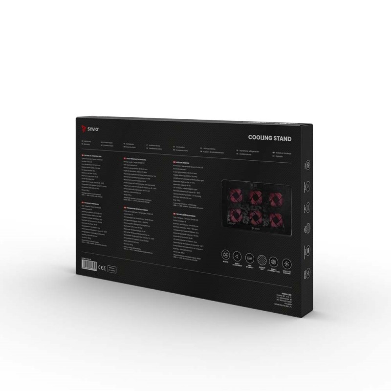 Laptop cooling pad, 6 backlit fans, 2000 RPM, SAVIO COS-01