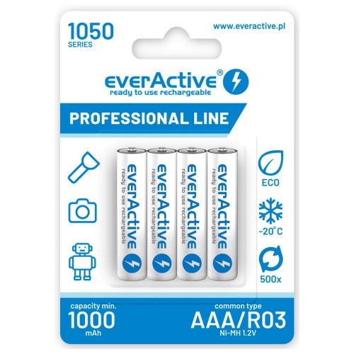 Rechargeable batteries everActive Ni-MH R03 AAA 1050 mAh Professional Line Rechargeable batteries everActive Ni-MH R03 AAA 1050 mAh Professional Line