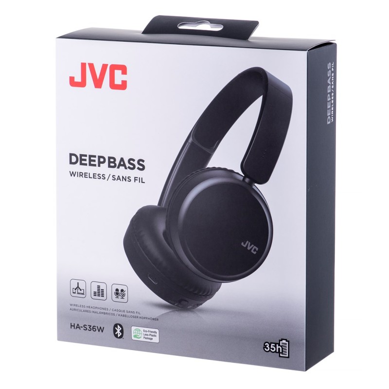 JVC HA-S36W Headphones Wireless Head-band Calls/Music Bluetooth Black JVC HA-S36W Headphones Wireless Head-band Calls/Music Bluetooth Black
