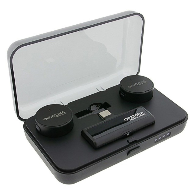 PATONA Premium Professional Lavalier Microphone Set PTS-I91S with charging case