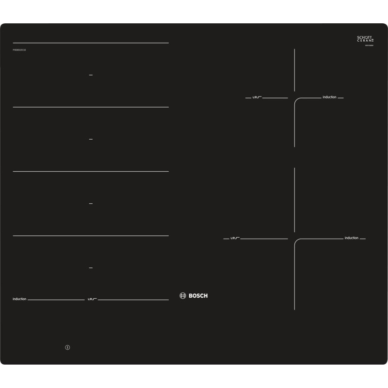 Bosch Serie 8 PXE601DC1E hob Black Built-in Zone induction hob 4 zone(s) Bosch Serie 8 PXE601DC1E hob Black Built-in Zone induction hob 4 zone(s)
