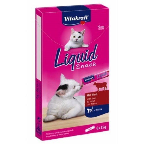 VITAKRAFT Cat Liquid-Snack with beef - cat treats - 6 x 15g VITAKRAFT Cat Liquid-Snack with beef - cat treats - 6 x 15g
